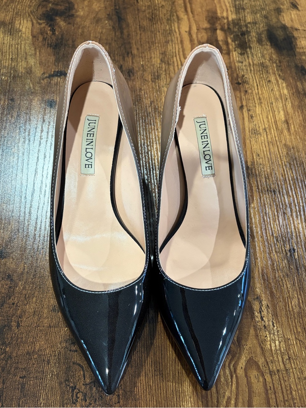 Women's Black Patent Pointed Toe Heels